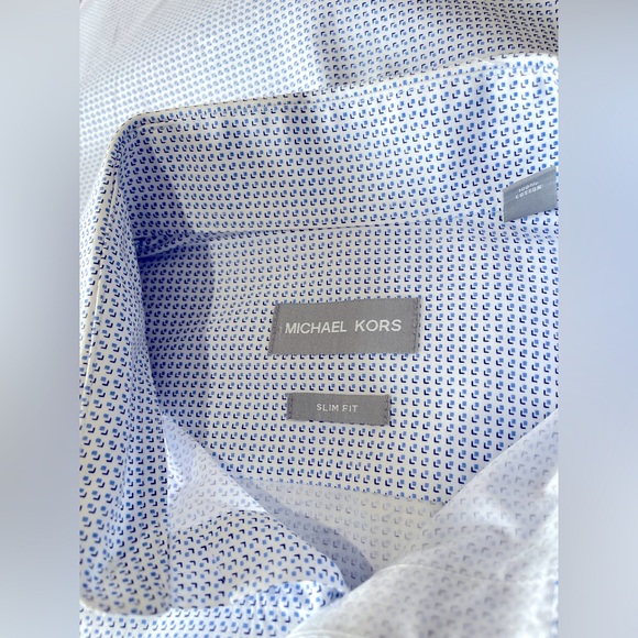 Michael Kors Men's Size 15 32/33 Slim Fit Long Sleeve 100% Cotton Dress Shirt - Picture 5 of 8